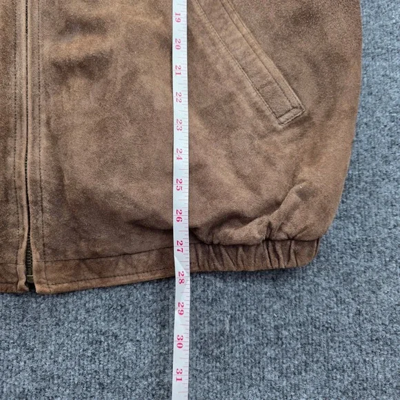 Roundtree & Yorke Suede Jacket Bomber Harrington Leather Brown Men Large Vintage - Picture 13 of 14